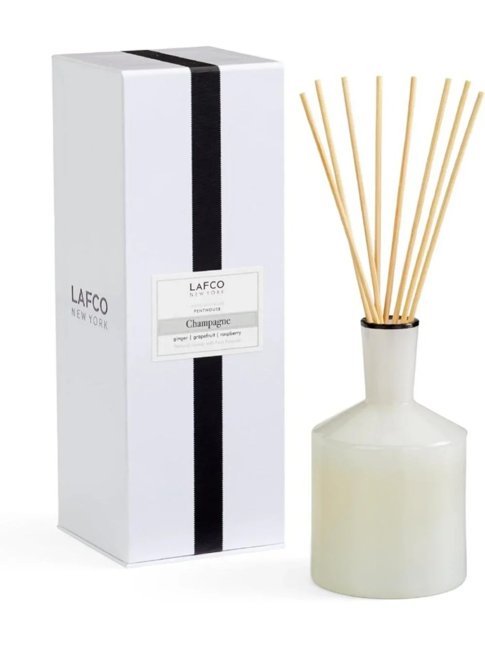 Champagne Reed Diffuser - 6 oz, Up to 3 Months Fragrance, Hand Blown Glass